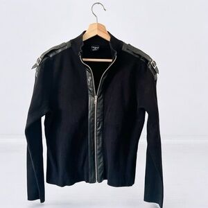 Tribal Black Zip Up Buckle Jacket Matrix Jacket Sz L